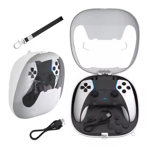 New Black/White Rechargeable Handle Storage Bag Accessories for PS5/PS5 DualSense Edge Controller St
