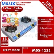 Milux 2.48kw Double Cyclone Flame 2 Burner Gas Cooker / Stove MSS-1222 (Successor Model for MSS-1022)