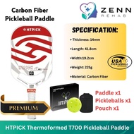 HTPICK Pickleball Paddle Thermoformed Unibody T700 Carbon Fiber Surface 14MM Polymer Core Edgeless P