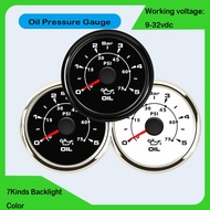 Auto 52mm 0-75Psi Pointer Oil Pressure Gauges Marine 0-5Bar Show Oil Pressure Meters 10-180ohm Input