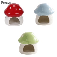 [AbabixaMY] Ceramic Small Animal Hamster House Cartoon Mushroom Hideout for Playful Cage Habitat and
