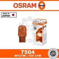 7504 OSRAM Original Made in JAPAN Halogen Light Car Bulb T20 (Single Pin - Orange) WY21W 12V 21W