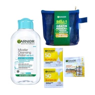 GARNIER MICELLAR WATER 125ml  FREE POUCH & SUNSCREEN & SERUM SACHET