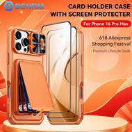 Hot Deals For iPhone 16 17 18 15 Pro Max Case,with Card Holder, Kickstand,Camera Cover,Full Body Pro