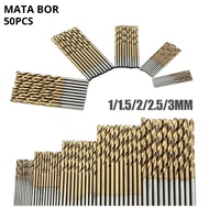 MATA 50 Pcs Titanium Drill Bits 1.0-3.0mm