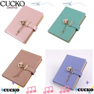 CUCKO Diary, Heart-Shaped Lock with Key Notebook, 5.3 x 7 Inch PU Leather Cover B6 Stationery Secret