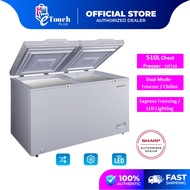 SHARP 510L Dual Chiller Or Chest Freezer / Penyejuk Beku ( SJC518 )