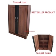 Lemari Pakaian 2 Pintu Kecil Kayu Rak Serbaguna Baju SANTA