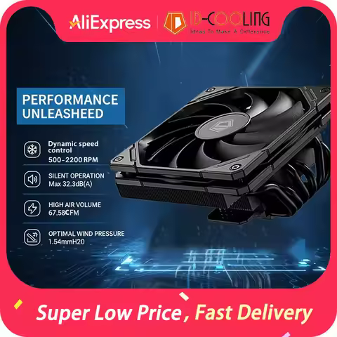 ID-COOLING IS-67-XT 67mm High 6 Heat Pipes Down-pressure Radiator 12V 4PIN PWM 120MM Fan For Intel L