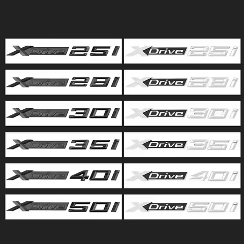 3D ABS Black Logo XDrive 18i 20i 25i 28i 30i 35i 40i 50i Emblem Car Trunk Badge For X1 X3 X5 X6 E70 