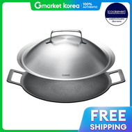 กระทะเคลอบ 3 ชน สำหรบเตาแมเหลกไฟฟา รน Cookever IH ขนาด 36 ซม. (พรอมฝาปด) ชด 2 ชน