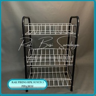 3-Tier Plate Rack RPK 03 Black Iron 3-Tier Plate Rack/ 3-Tier Kitchen Rack/ Multipurpose Rack/ 3-Tie