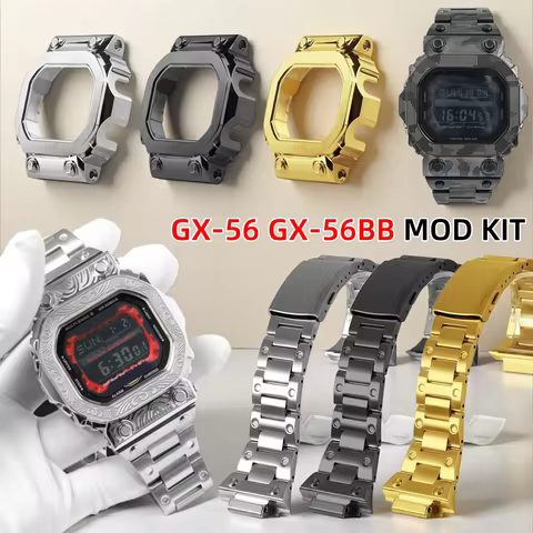 GX-56BB Mod Kit Watch metal case & strap For Casio Gx56 GXW-56BB Modified Stainlesss Steel steel wat