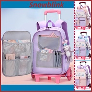 Cute School Bag for Kids Girl Student Rolling Backpacks Schoolbag 2/6Wheels Trolley School Bag for women Waterproof Bag beg sekolah roda bag sekolah roda school bag trolley Beg Sekolah Troli beg sekolah tarik