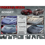 PERODUA BEZZA 2016-2020 FRONT BONNET (JS RACING,MG ADVANCE MG V1,MUGEN RR) BONET DEPAN FOR BEZZA CAR BODYKIT