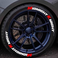 2PCS Car Sticker MIDNIGHT KNIGHT Car Tire Sticker Tire Sticker PVC Sectional 3D Tire Letter Stickers
