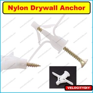 Nylon Drywall Anchor Partition Plug Butterfly Plug Toggle Anchor 10pcs