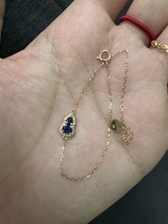 18k金天然藍寶石圍鑲鑽石葫蘆手鏈