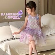 [Ready Stock] Xie Jinmao Girls 2026 Summer Western Style Princess Dress Girls Summer Style Cotton Li