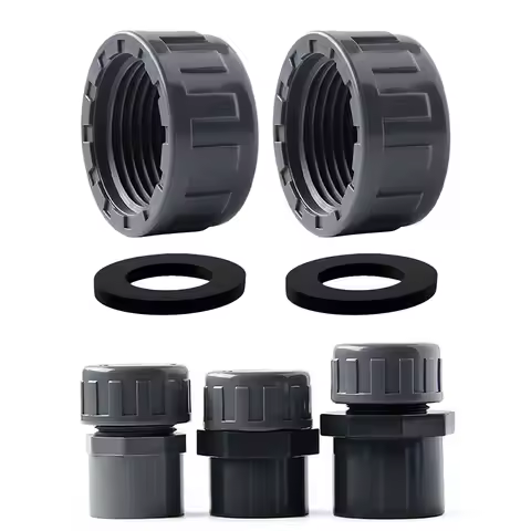 2pcs PVC Female Thread End Cap Connector 20mm/25mm/32mm Hose Connector With Rubber Seals Water Pipe 