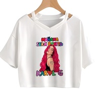 camisas karol g  gothic crop top girl manga 90s hippie yk2 tshirt clothes