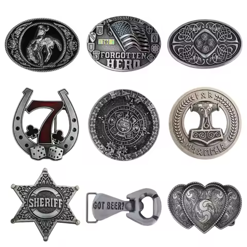Viking Metal Belt Buckle for Men Women Embossed Gothic Punk Western Cowboy Waistband Buckle Jeans Cl