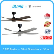 Alpha Alkova AXIS 5-Blade 56-Inch DC Ceiling Fan | 1 Year Warranty