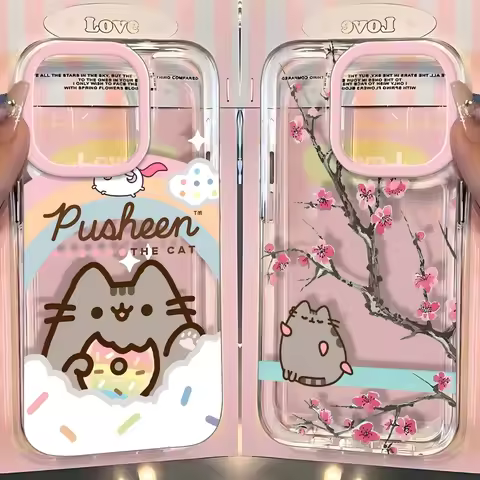 Cute P-Pusheens Cat Phone Case For iPhone 17e 17 16 16e 15 14 13 12 11 Mini Pro Max X XR XSMax 7 8 A