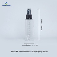 Botol RF Spray 100ml Natural Tutup Hitam / botol kemasan skincare