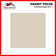 ✔ Granit Tile Lantai/Dinding CREAM POLOS LUXURY HOME 60X60 KW1 1.44