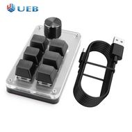 6 key 1 Knob Photoshop Bàn phím chơi game Hotswap RGB Mini cơ khí BT Bàn Phím Cơ khí macropad cho Ma