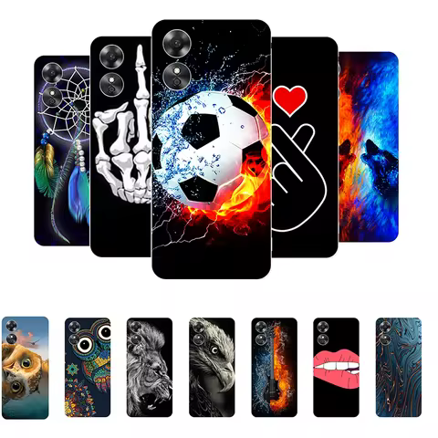 for OPPO A17 A18 A38 Case Football Soft Silicone Back Cases for OPPO A17 CPH2477 A 17 Phone Cover fo