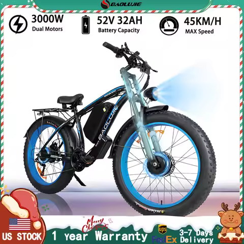 BAOLUJIE 2602 Adults Electric Bicycle 26" Electric Bike with 52V 32AH Battery Peak 3000W Motor 21 Sp