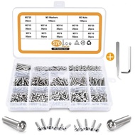 AJJHM 570PCS M3 Nuts and Bolts Kit Stainless Steel 4/5/6/8/10/12/14/16/18/20/25mm Machine Screws Metric Bolt Assortment Bolts and Nuts Washers Assortment Kit Household Commercial Appliances