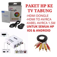 HDMI Dongle hp ke TV tabung ( Paket Lengkap )