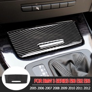 1 Piece Real Carbon Fiber Sticker Interior Car Storage Box Panel Decorative Cover Decal Suitable for BMW 3 Series E90 E92 E93 2005-12 Accessories