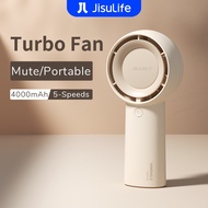 JisuLife Handheld Fan Life 5  Plus 4000mAh USB 5 Speeds Portable Turbo Fan Strong Wind