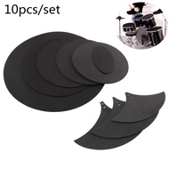 10ชิ้น/เซ็ตยางโฟม Jazz Drum Mute 5 Drum & 3 Cymbal Sound Off Practice Pad Kit