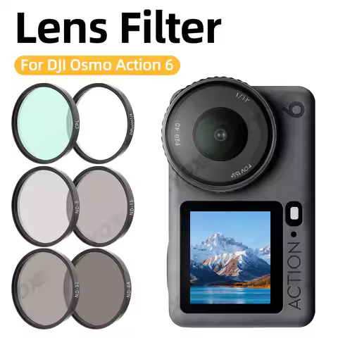 ND Lens Filter for DJI Osmo Action 6 Optical Glass Lenses Adjustable Filter Set ND8 ND16 ND32 ND64 U
