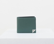 Two-Tone Bifold Wallet 素皮革折疊錢包 ( 綠色 x 米白色 )