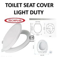 TECHPLAS TOILET SEAT COVER FULL SET C/W SCREWS  PENUTUP JAMBAN DUDUK TANDAS SIAP SCREW