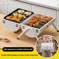 HSHELAA BBQ Grill, Folding Dual Side Barbeque Stove, Portable Multifunctional Barbecue Tools BBQ Acc