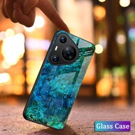 For Huawei Pura 90 90S Pro Max Case Fashion Marble Hard Tempered Glass Protector Soft Silicone Cover