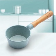 黃油加熱湯鍋 麥飯石加深迷你燃氣專用油鍋 帶導流口（綠色）