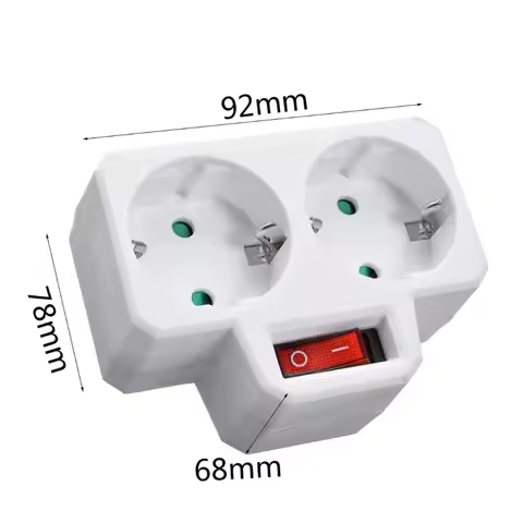 European extension plug with switch, grounding extension plug converter, European standard, 16A, 250