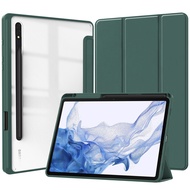 For Samsung Galaxy Tab S9 Plus 12.4 inch 2023 Case Acylic Transparent Back Tablet Cover For Tab S9 11" 12.4" Pencil Holder Funda