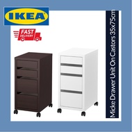 IKEA Micke Drawer On Castor Cabinet Black Brown 35x75cm