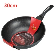 Korean Style Wok Wok Wok Medical Stone Non-Stick Pan Induction Cooker Wok No Fume