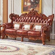 Sofa Villa High-End Genuine Leather U-Shaped European Large Apartment Luxury Sofa American Style 123