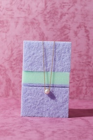 Vetiver Pearl Botton freshwater pearl necklace สร้อยคอจี้ไข่มุก มุกน้ำจืด มุกแท้ ตัวเรือนเงินแท้925 